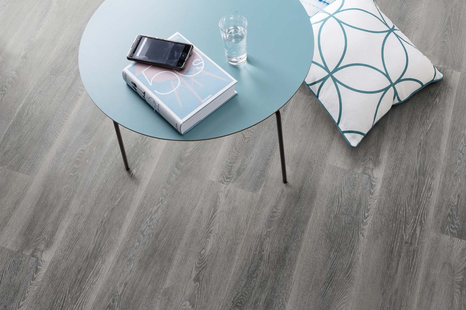 CV-vloer, houtlook, donkergrijze PVC-vloer, per meter verkocht met vliesrug, 200 cm breed (per meter verkocht)