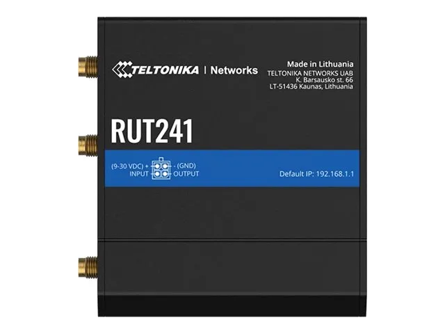 Teltonika RUT241 - Trådløs router - WWAN - 802.11b/g/n (4G/LTE) - 2,4 GHz - DIN monterbar på skinne