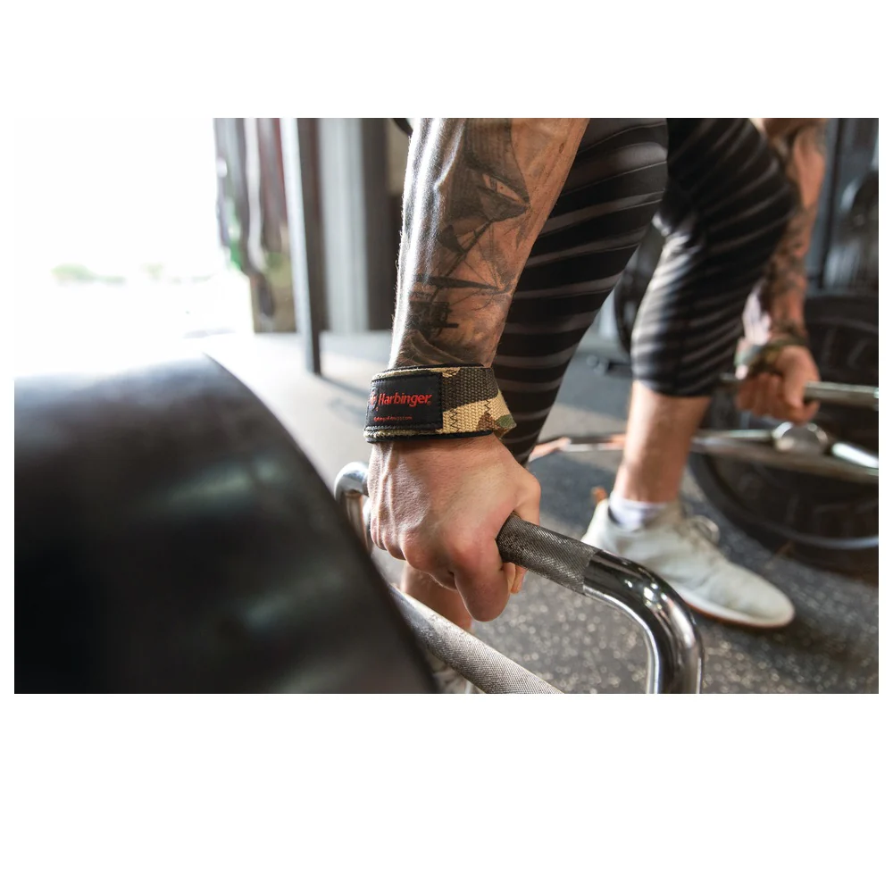 HARBINGER Harb Padded Cotton Lifting Straps Camo