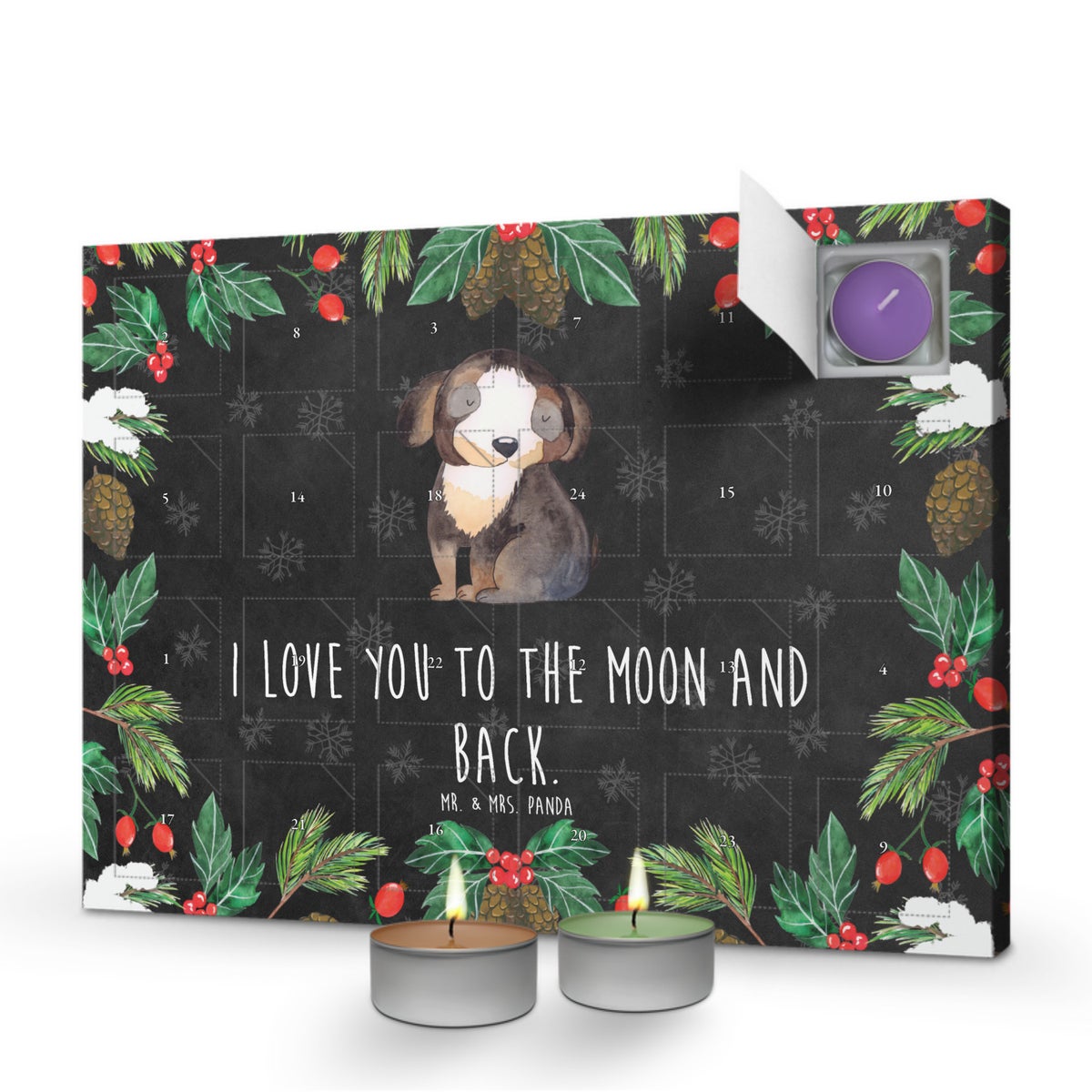 Mr. & Mrs. Panda Geurkaars Adventskalender voor Honden - Zwart