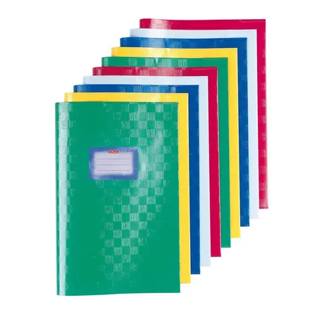 Herlitz Heftumschläge mit Baststruktur, DIN A5, transparent rot, 10 Stück in 5 verschieden Farben