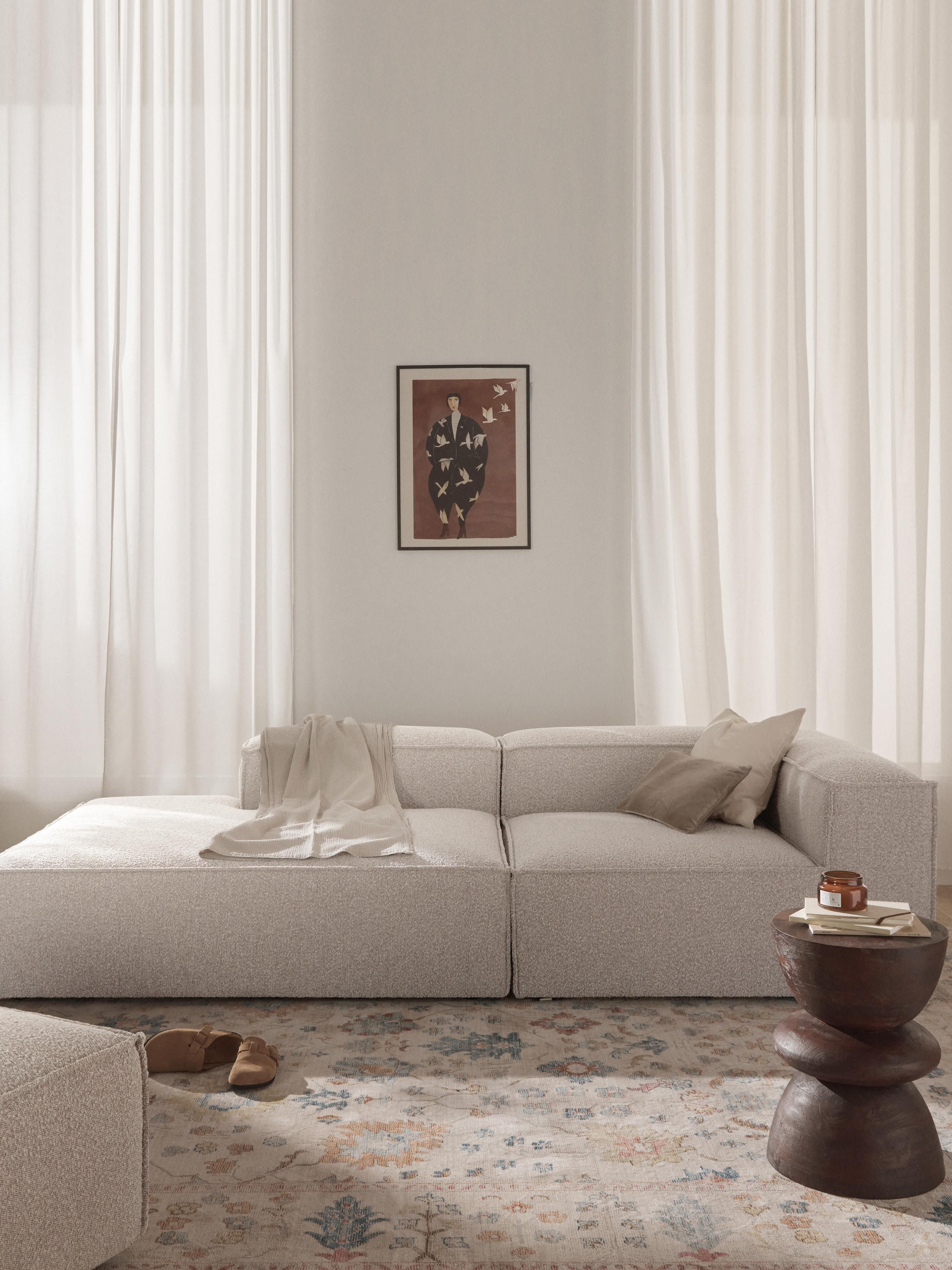 Modulaire chaise longue Lennon van bouclé