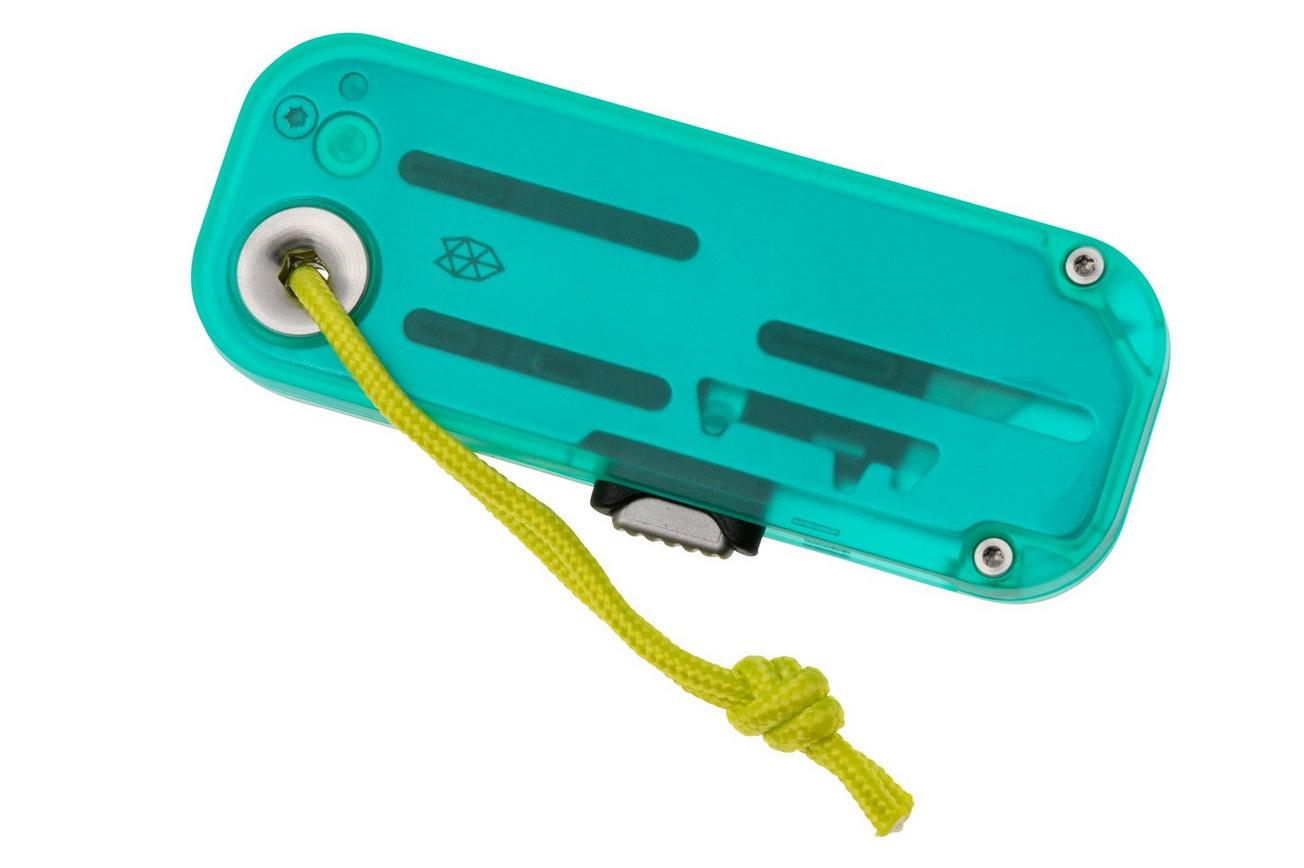 The James Brand The Palmer Clear, Turquoise, Electric Green Lanyard KN126210-00 utility mes