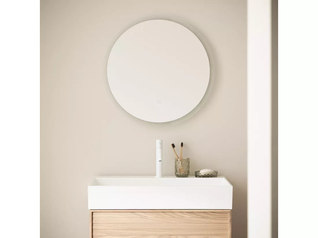 Miroir Salle de Bain avec Éclairage LED Anti-buée Shala Ø60 cm 2700K Blanc chaud