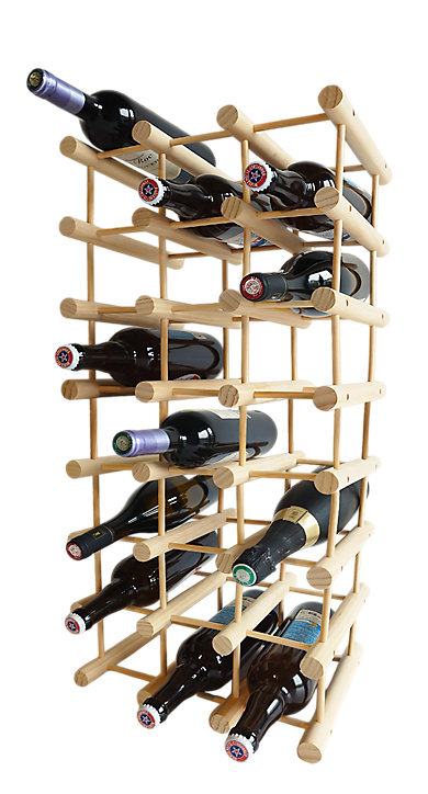 Range bouteilles en pin massif 24 compartiments