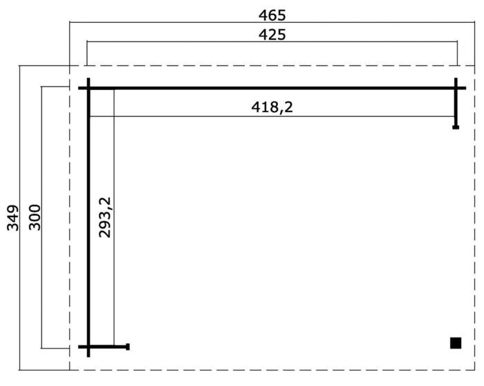 Lasita Maja åbent redskabsrum/pergola Columbus 300 x 425 cm
