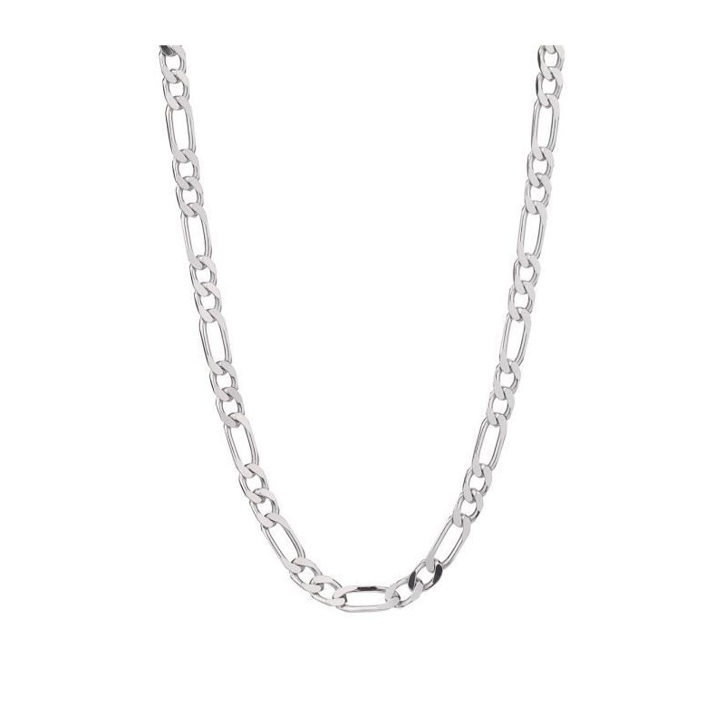 Collier - Chaine Homme Argent 925 - Maille Figaro Alternée 1+2 - 60cm