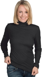 EUSANA Damen Langarmshirt S Rollkragen schwarz
