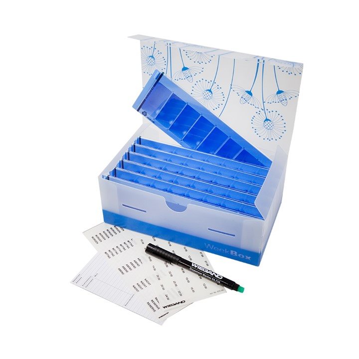 Wiegand Weekbox Set M-Flex<br>1 Stück, 7 Tage deutsch mit 7 Teilern pro Dispenser