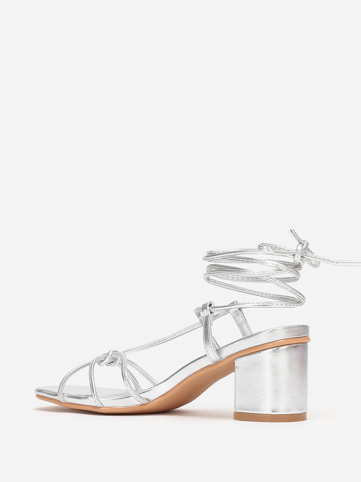 Sandales à brides entrelacées- Argenté