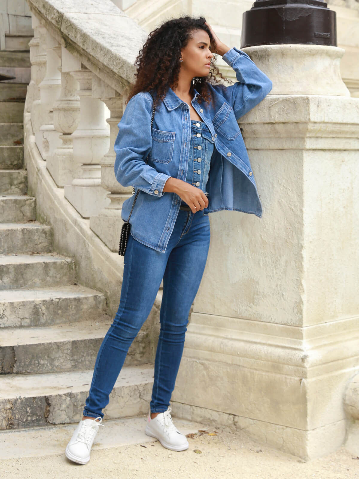 Jeans skinny Push-Up- Bleu foncé