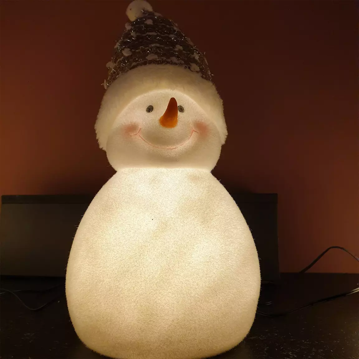 Bonhomme de neige lumineux à piles 4 LED (H31 cm ) Ennery Blanc chaud
