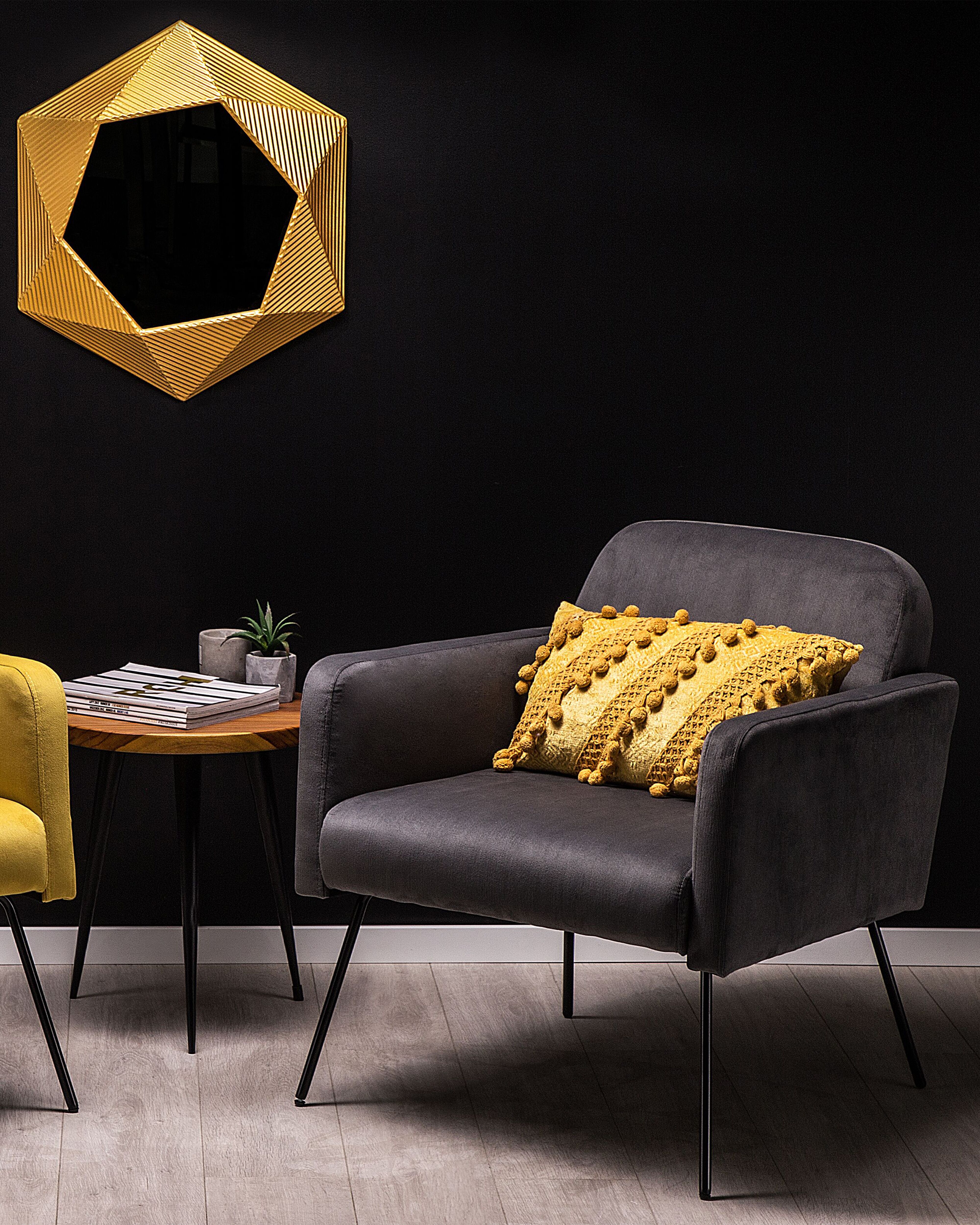Fauteuil NARKEN Fluweel Grijs