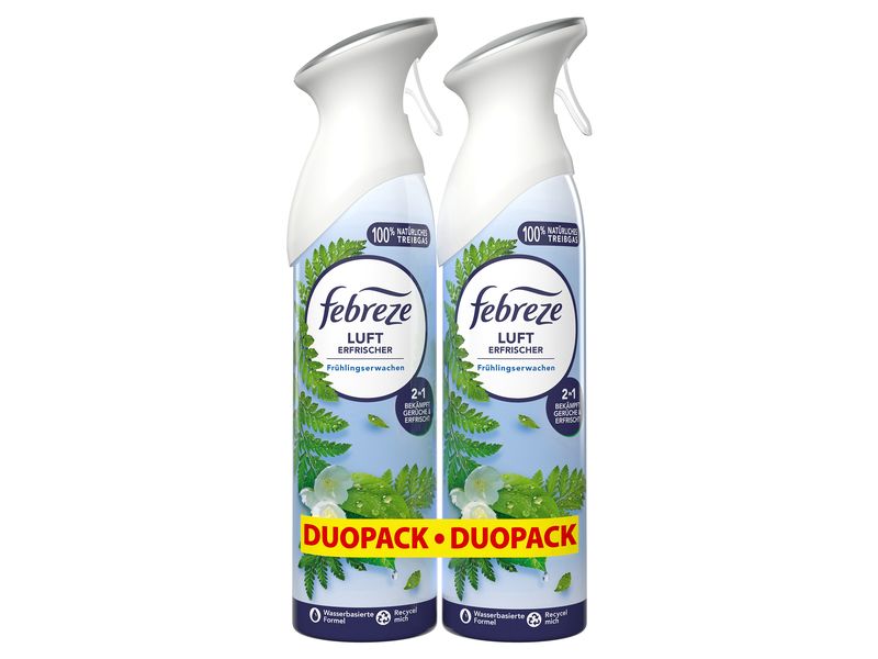 Febreze Lufterfrischer Spray Frühlingserwachen 2 x 185 ml Praktische Spraydose für angenehmen Raumduft