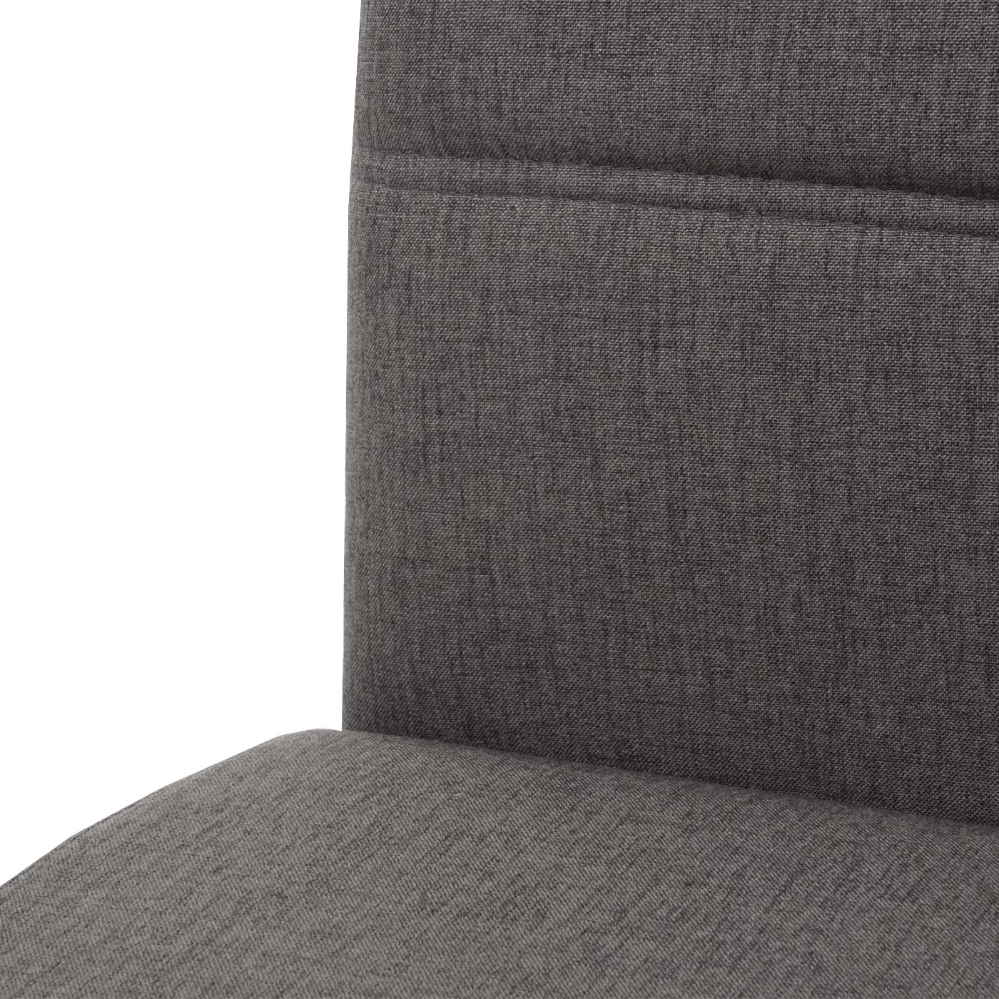 2er-Set Esszimmerstuhl MCW-G55, Küchenstuhl Stuhl, Stoff/Textil Edelstahl gebürstet ~ grau-braun