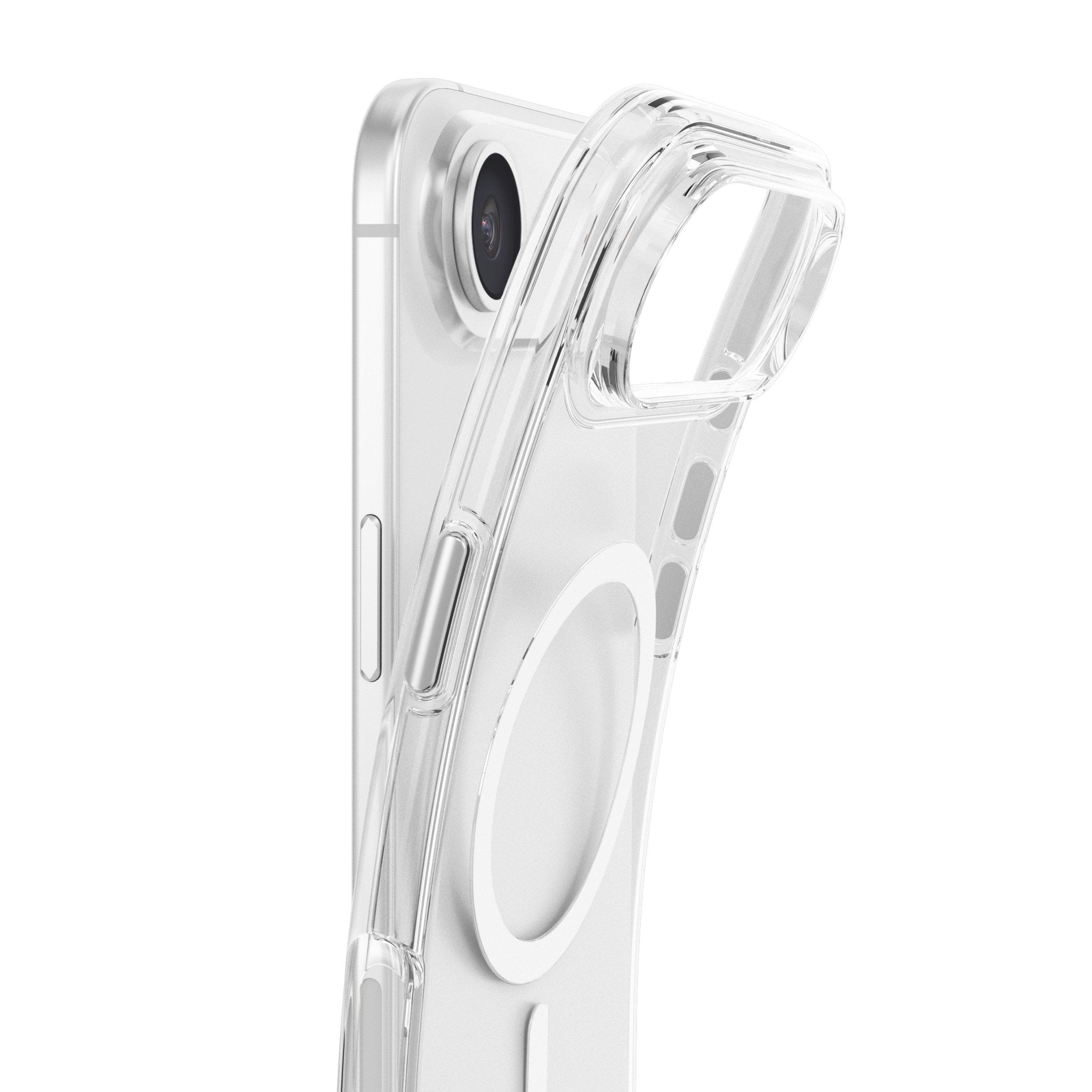 iPhone Air MagSafe Hybrid Hülle TPU Bumper   Acryl Rückseite Transparent Case 2 (TRC00058) - Transparent