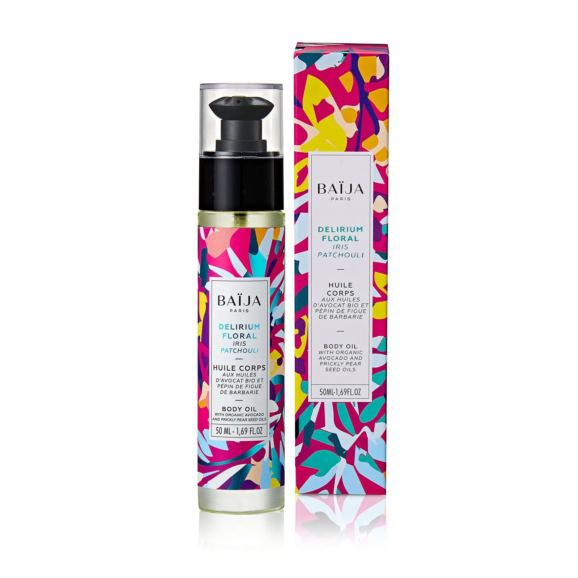 Baïja - HUILE CORPS DELIRIUM FLORAL Huile semi-sèche corps Iris Patchouli- Huile