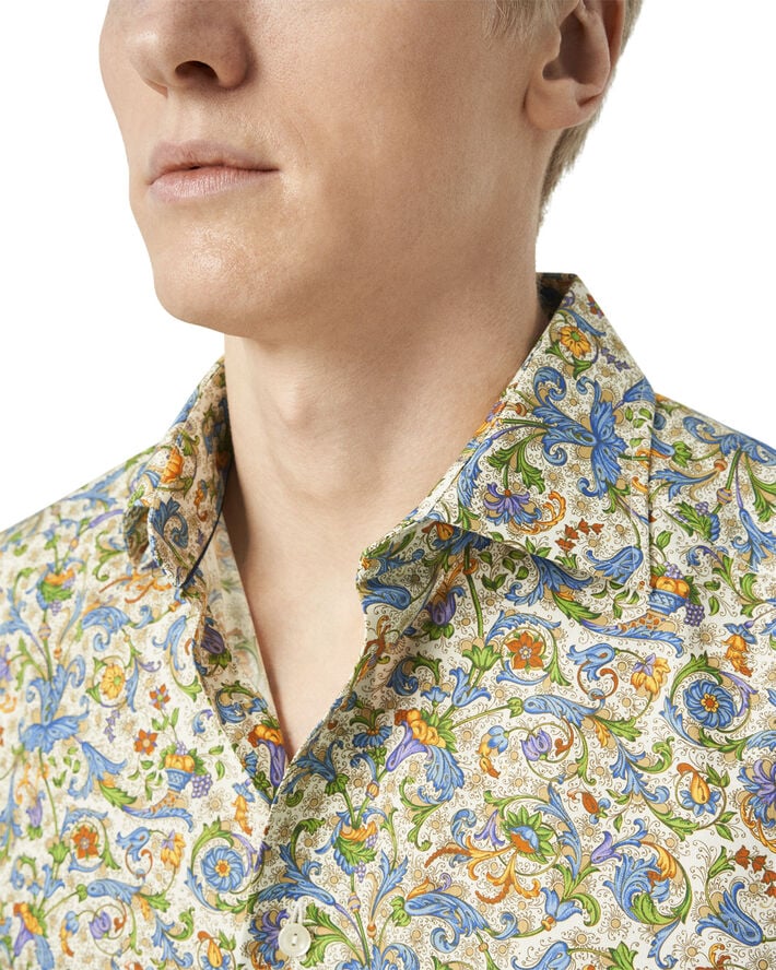 ETON Contemporary Fit Floral Signature Twill Shirt Hvid