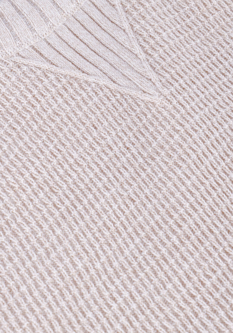CAST IRON beige cast iron trui r-neck cotton mouline slub