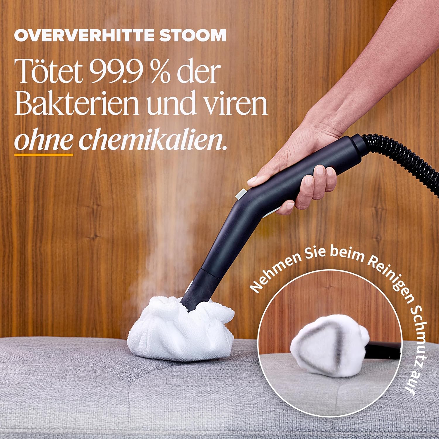 Dupray Neat Dampfreiniger – leistungsstarker Multifunktions-Dampfreiniger für Haus, Böden, Fliesen, Fugen, Möbel, Matratzen, Fenster, Autos & mehr (Neat + 17 Zubehörteile)