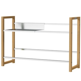 deluxe4home Regal für 4 Getränkekisten 106 x 71 cm braun/silberfarbig
