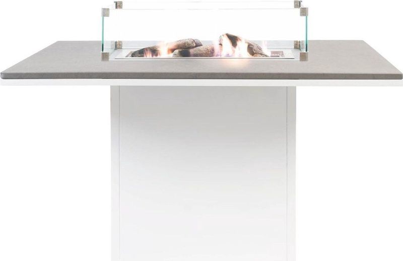 Cosiflow - Vuurtafel Square - Zwart - Teak - Aluminium
