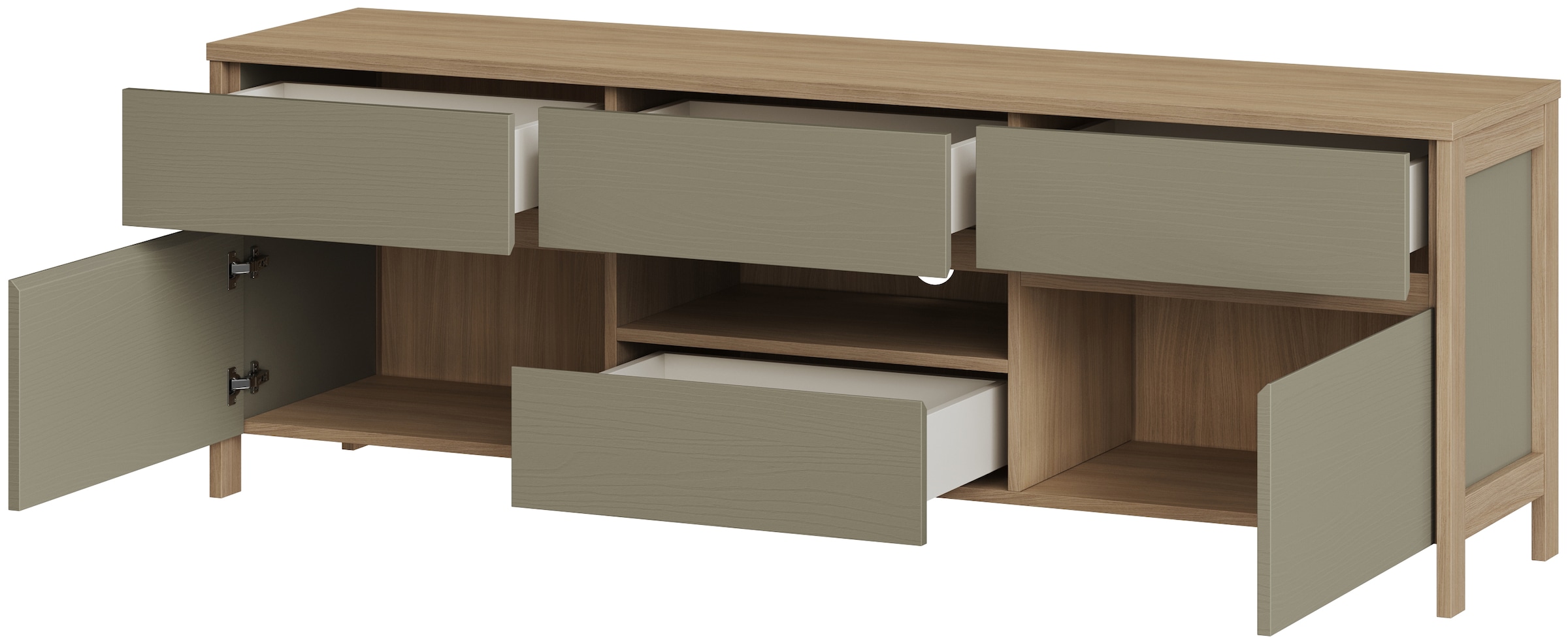 Home affaire TV-Schrank »Stranda, moderner TV-Unterschrank, Kommode im Scandi-Style, Lowboard« Rahmenoptik, ausreichend Stauraum, vielseitig einsetzbar, 164 cm breit