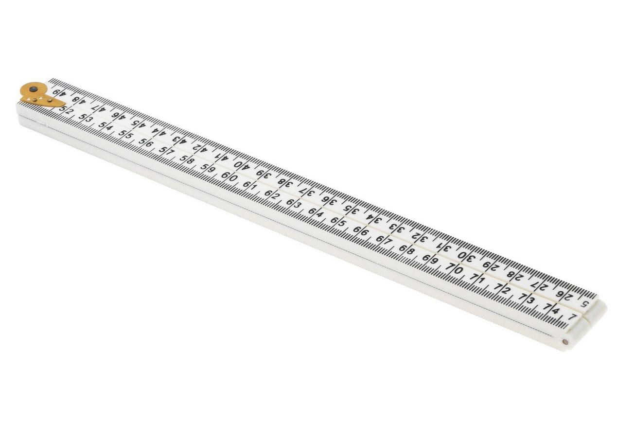 Schuil 8624, kunststof duimstok wit, 1 m