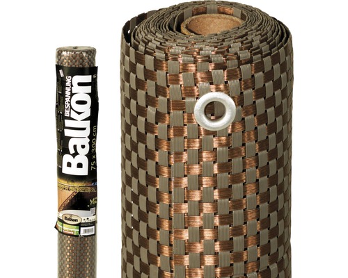 Balkonoverkapping rotan 75 x 300 cm mokka/antraciet