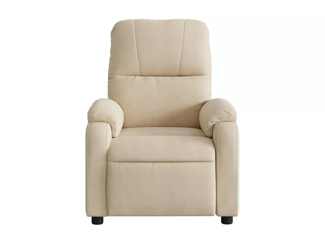 Fauteuil inclinable de massage crème tissu microfibre