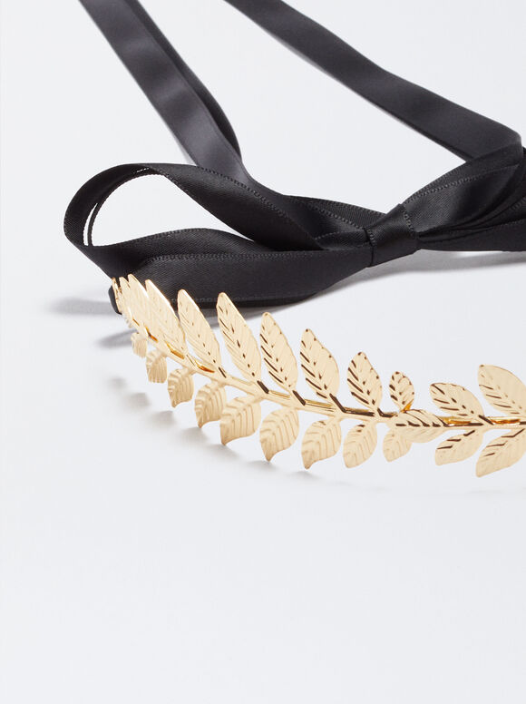 Tiara com Folhas - Dourada
