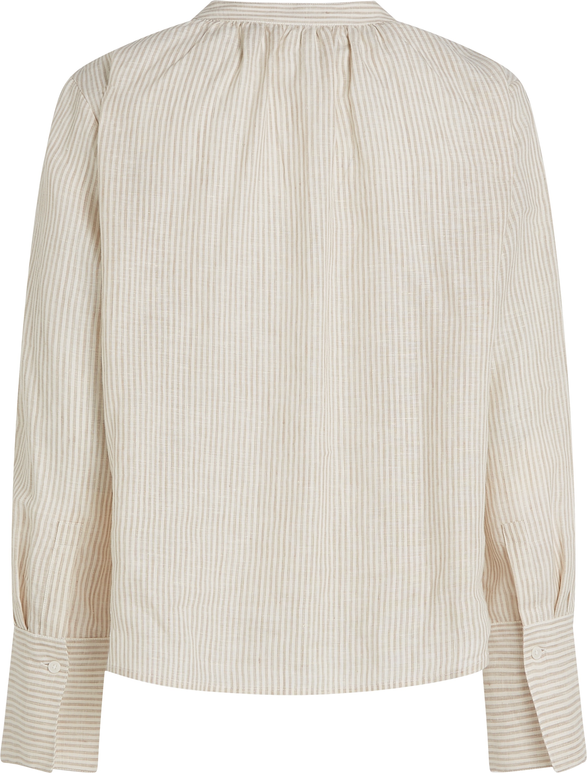 Tommy Hilfiger Klassische Bluse »ESS LINEN V-NECK BLOUSE«, mit Raffung ,kühlendes Premium Leinen