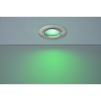 Lutec Connect slimme inbouwspot Scop geborsteld nikkel Ø 8,4cm GU10 4,7W 3 stuks