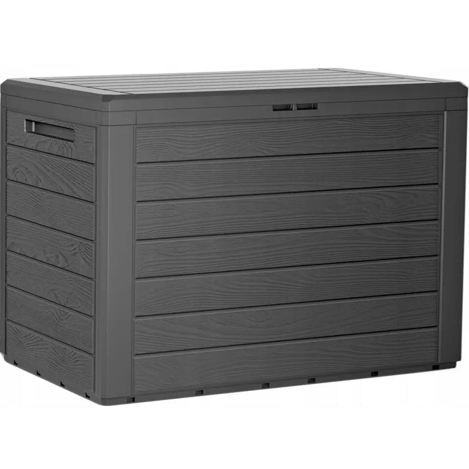 Prosperplast Kussenbox - antraciet - hout patroon - 190L