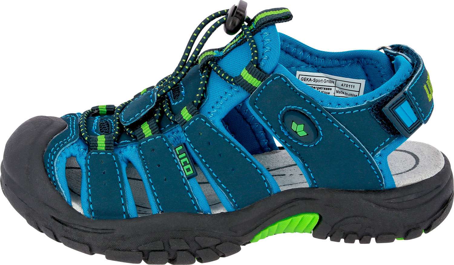 Lico Nimbo Kinder Zehenschutzsandalen blau lemon