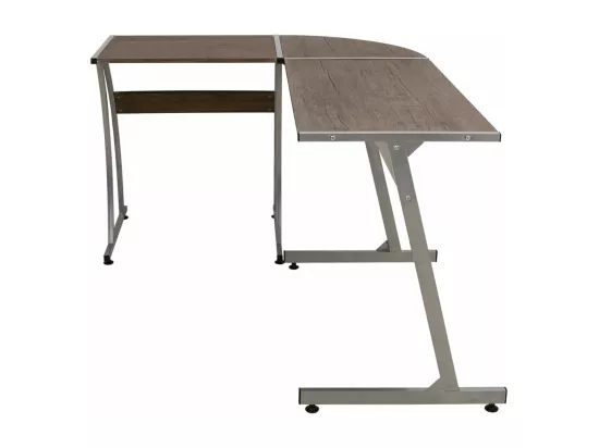 Bureau d'angle marron bois d'ingénierie