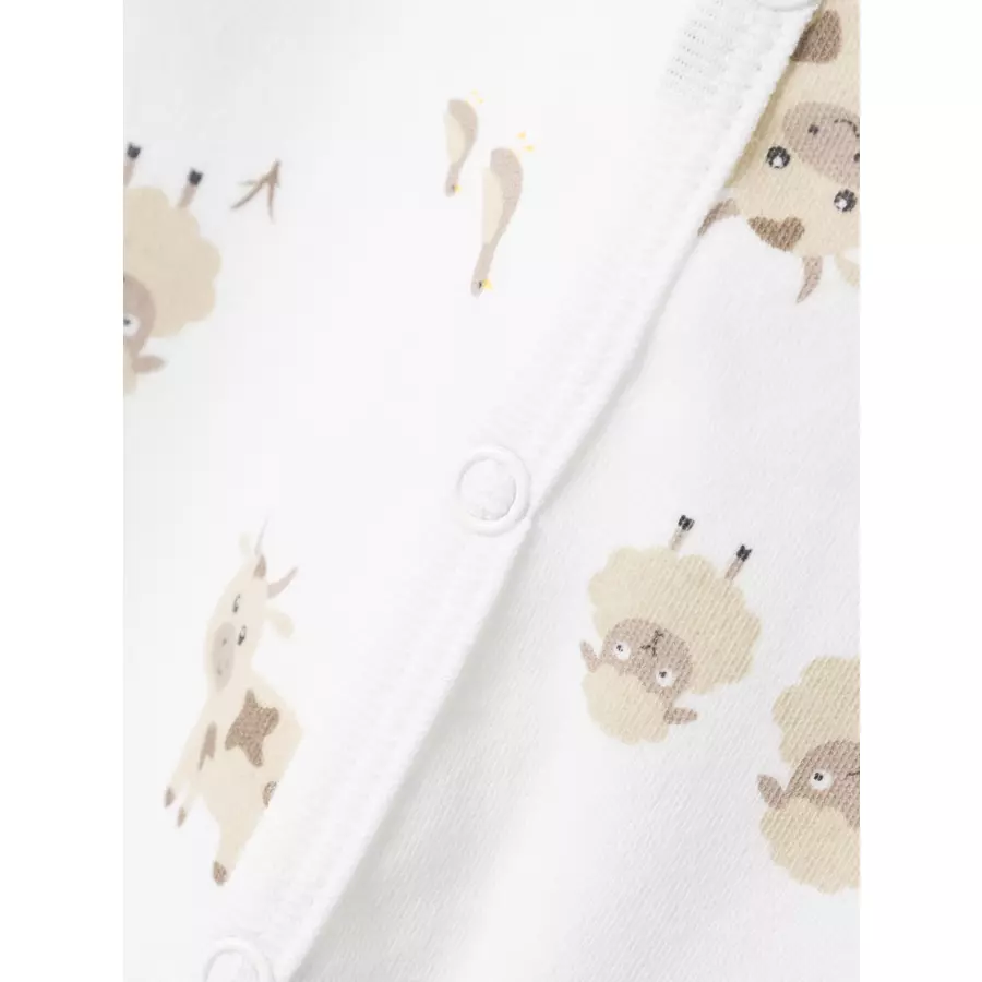 name it Schlafoverall Farm Animals Bright White