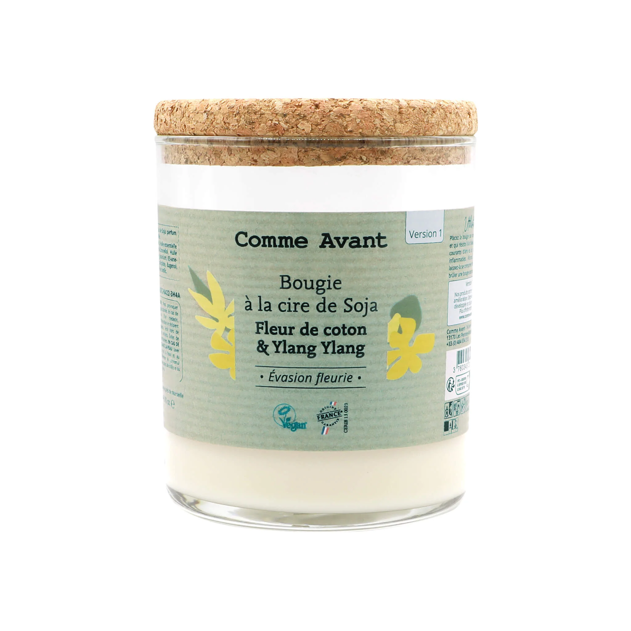 Bougie parfumée à la cire de soja - Version 1 - 1 bougie parfumé - 190g (durée ≈40h) / Sapin & Cèdre