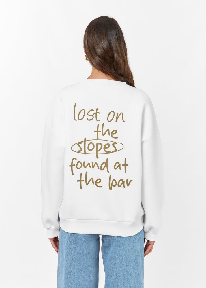 Lost on the slopes sweater wit
