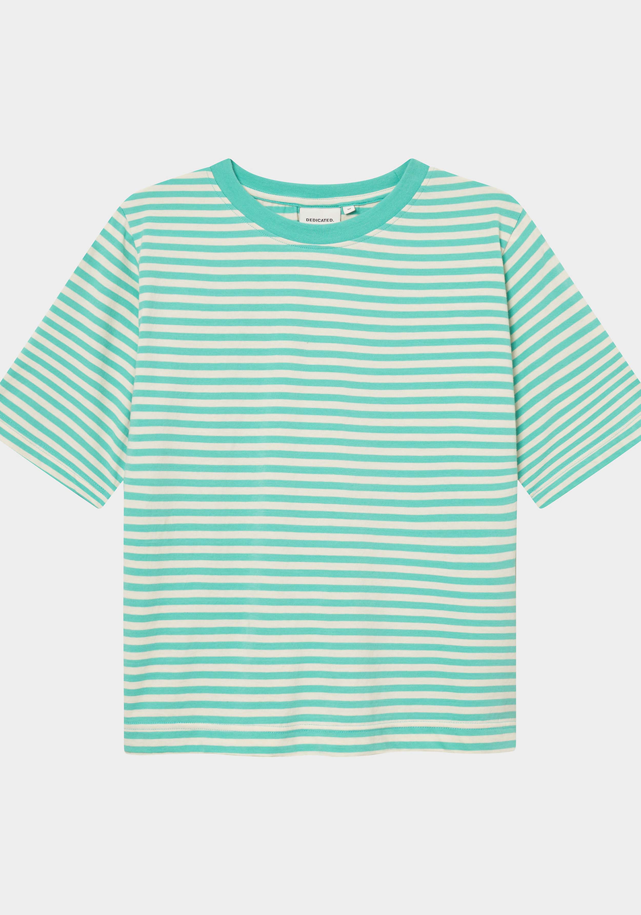 Dedicated T-Shirt Vadstena Stripes Pool Blue
