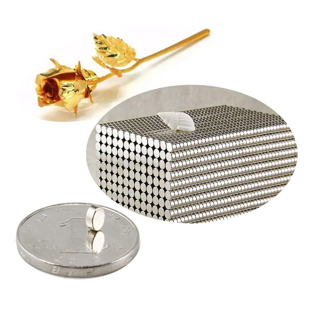 (200er Set) 4x1.5mm Extra Starke Magnete Neodym-Eisen-Bor Magnete - Silber