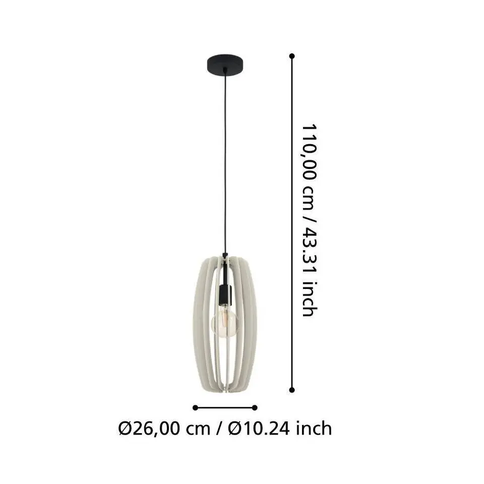 EGLO Bajazzara Hanglamp - E27 - 26 cm - Zwart