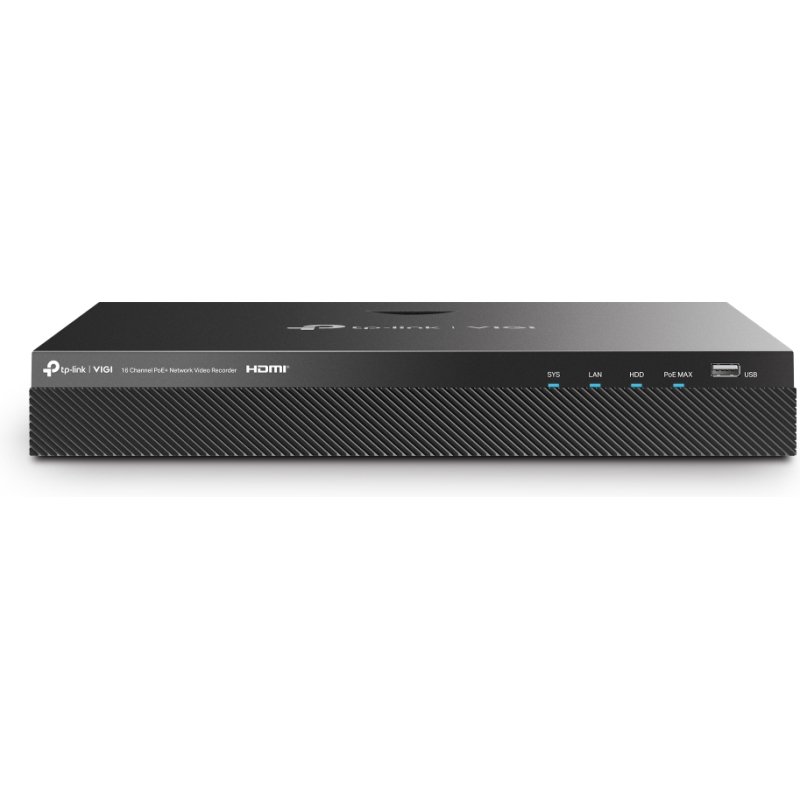 TP-Link VIGI NVR2016H-16P Enregistreur vidéo sur réseau Noir