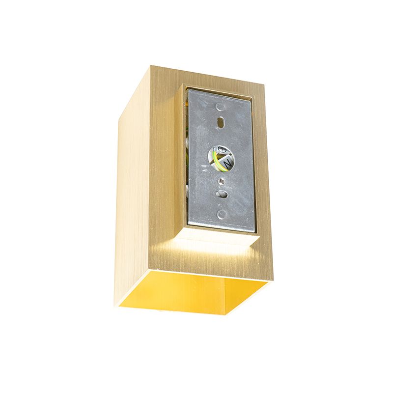 Moderne wandlamp goud vierkant 2-lichts - Sandy