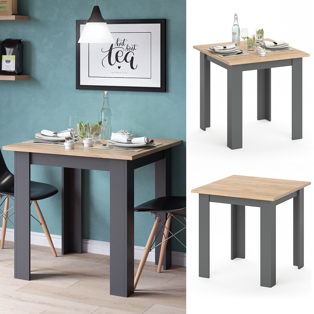 Vicco Esstisch Küchentisch Esszimmertisch 80x80 Kaffeetisch Goldkraft-Anthrazit