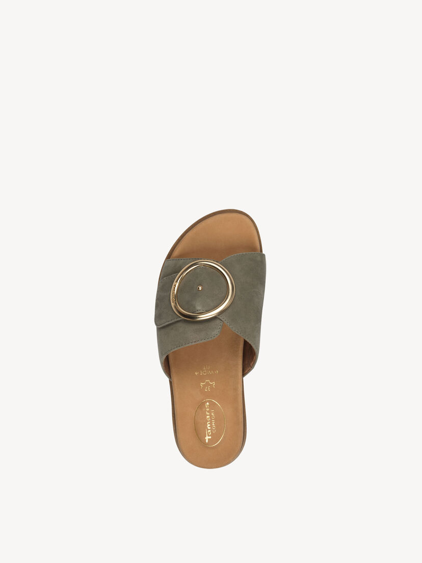 Leren Slipper - khaki