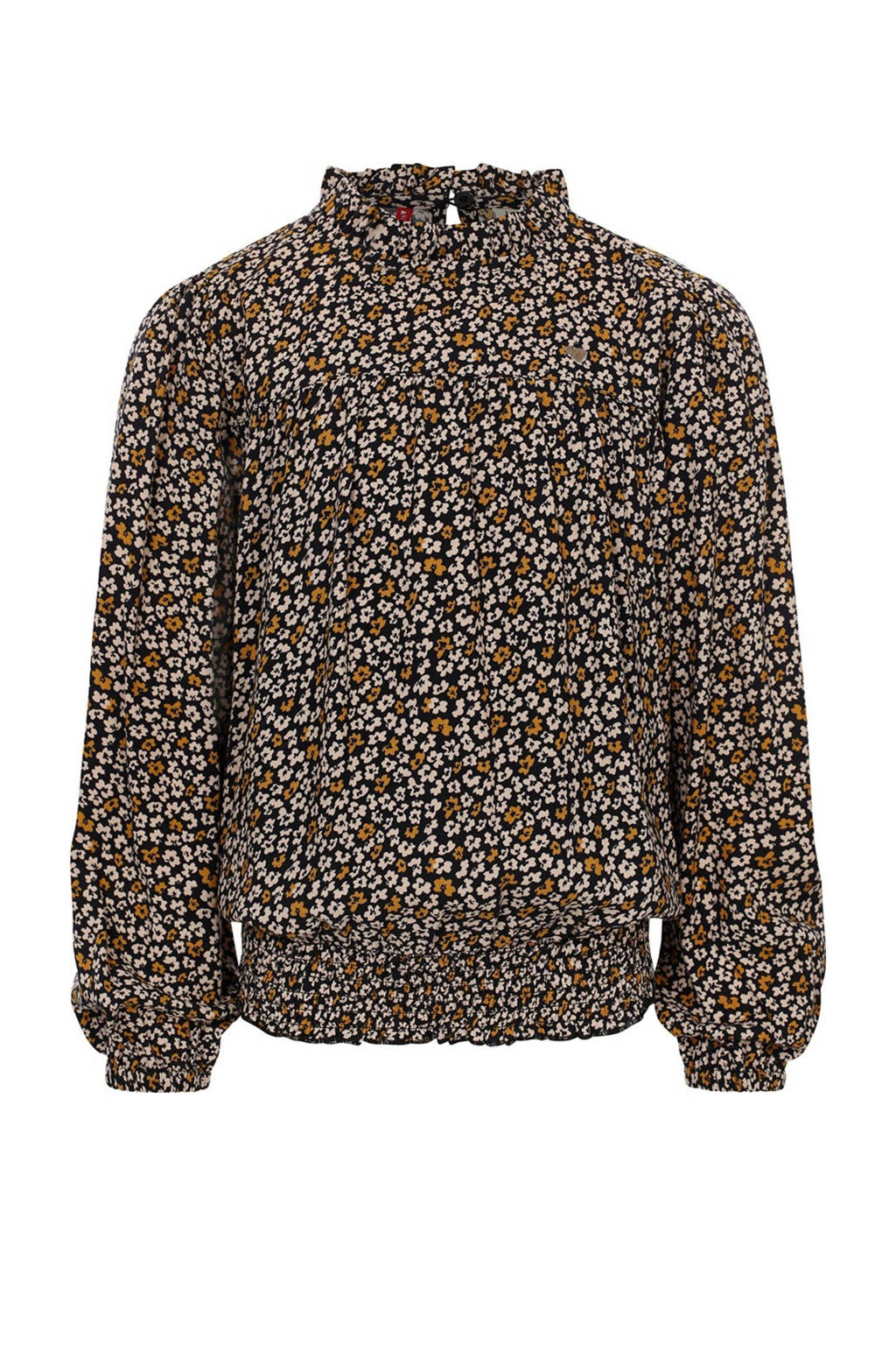 LOOXS gebloemdetop zwart/beige/bruin
