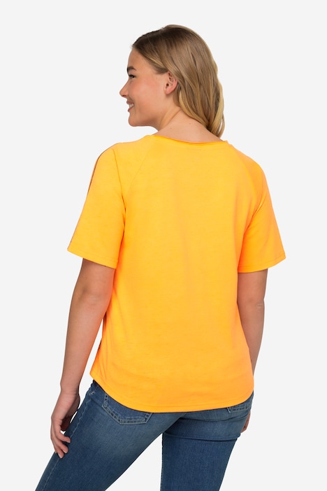 T-Shirt, seitlicher Robben-Print, Rundhals, Halbarm