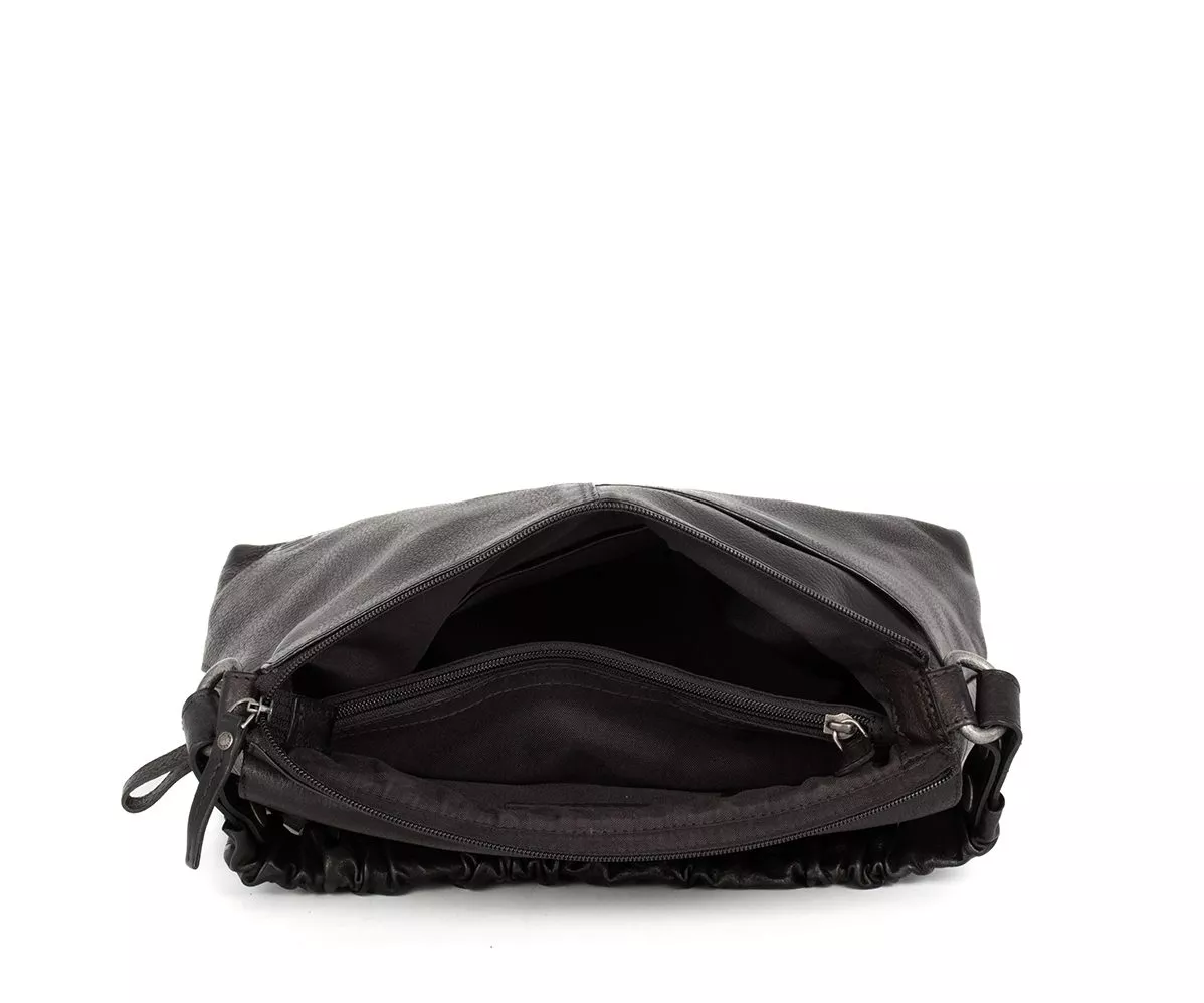 Spikes & Sparrow Kimberly Handtas met Klep Black
