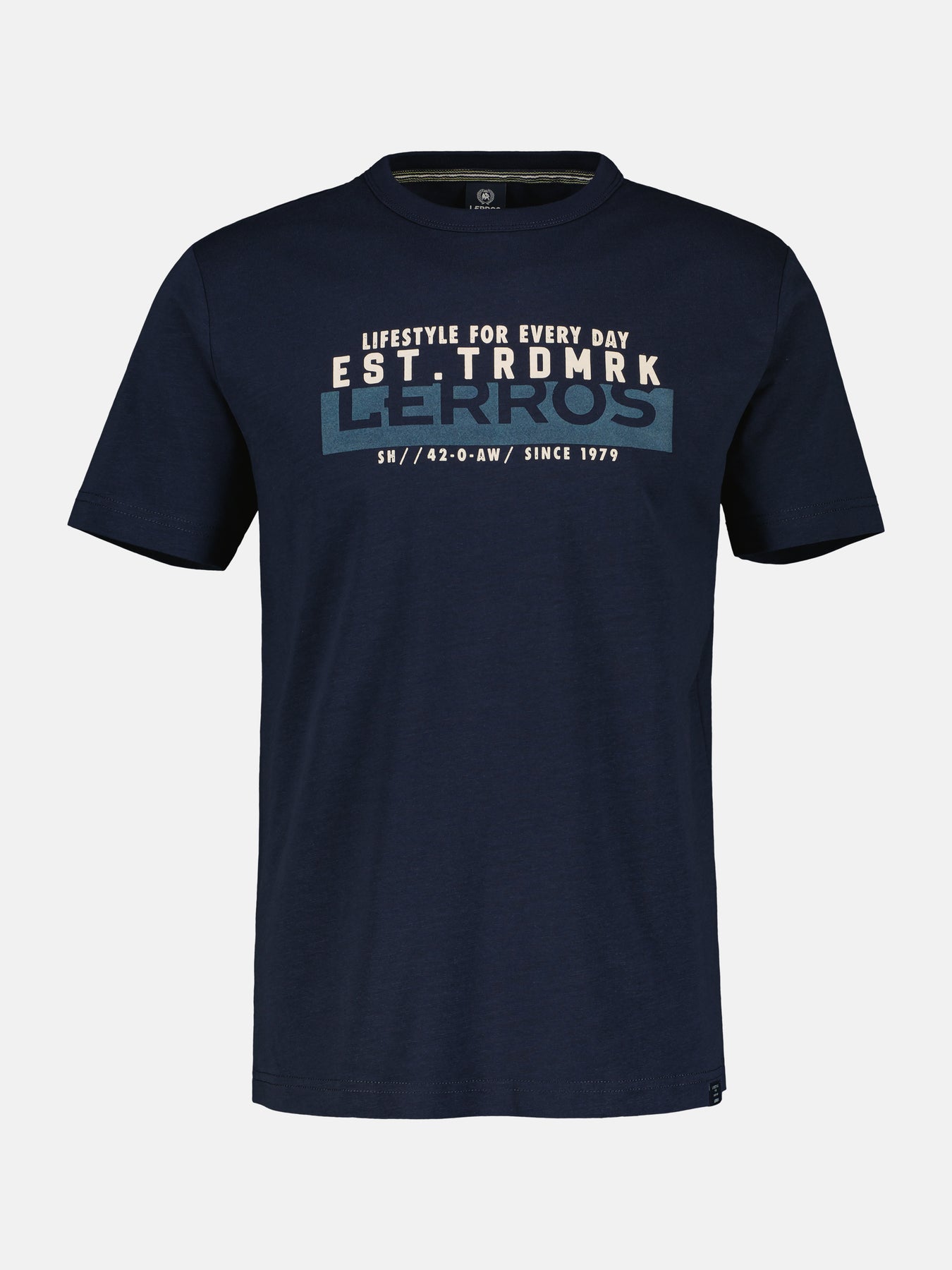 Unifarbenes T-Shirt mit Print